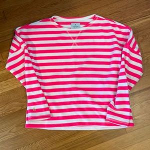 Dudley stephens striped fleece boat neck